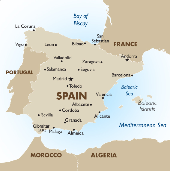 Picture Of Spain On A Map Maps Planetjanettravels ~ Coloring Page